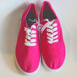 Mossimo Pink and White Canvas Sneakers with Rubber Sole Sz 10